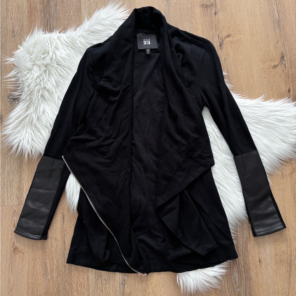 Red 23 Drape Leather Patch Jacket - Picture 6 of 9